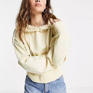 Sudaderas con capucha de algodón transpirable para mujer con logotipo personalizado, Sudaderas con cuello redondo Unisex - Product Image 5