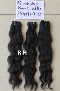 Fournisseurs de cheveux bruts non traités, mèches vierges avec fermeture, vente en gros, mèches de cheveux humains de qualité Temple avec fermeture ondulée - Product Image 5