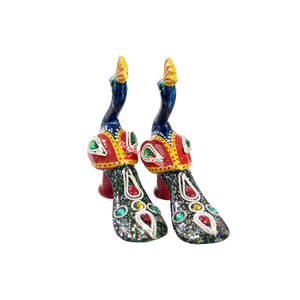 Pintado a mano decorativo meenakari estatua del Pavo Real - Product Image 5