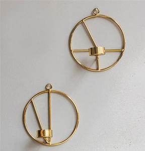 Support de bougie en métal au design moderne, décoration lumineuse, décoration murale, porte-bougie de Noël pour la maison, l'hôtel, le restaurant, montage mural - Product Image 2