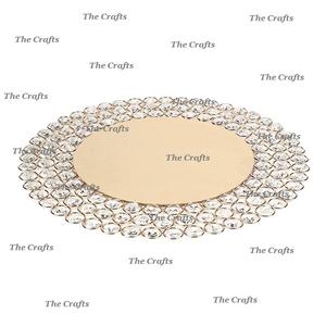 แผ่นโชว์ที่ชาร์จแบบโลหะและคริสตัลที่มีคุณภาพดีที่สุดทรงกลมใต้แผ่นสำหรับใช้ในโรงแรมและร้านอาหาร - Product Image 4