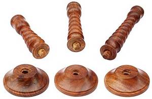 Bougeoir rouge en bois VINTAGE, cuivworld inde - Product Image 2