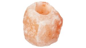 Himalayan Salt <b>Candle</b> Holder Eco-Friendly Handmade 1 Hole Removes Allergens Mood Booster Reduces Static Ions Asthma Relief Feng - Product Image 5
