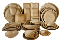 Assiette jetable en feuille d'arec gravée, écologique, biodégradable, motif végétal, pour mariages, fêtes, camping, vente en gros