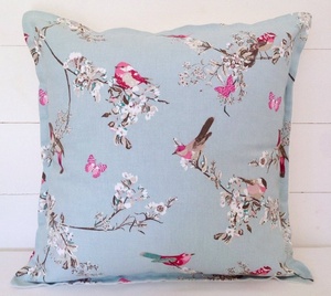 Floral Bird <b>Print</b> Square <b>Cushion</b> Cover Washable Vintage Style Home Decor Pillow Case - Product Image 1