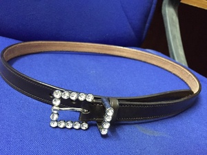 Cinturón de Equitación de Cuero con Hebilla de Diamantes de Imitación, Cinturón de Diseñador de Alta Calidad para Exhibición, Accesorios Ecuestres Unisex - Product Image 4