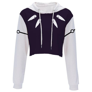 Top Corto con Capucha de Punto para Mujer, 100% Poliéster, con Cierre, Estampado Informal, Transpirable, con Borlas, Talla y Logotipo Personalizables - Product Image 4