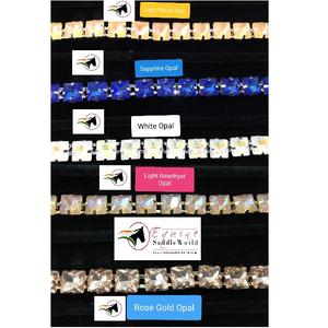 Banda de Cuero para Caballo con Cristales de Ópalo Blanco de Lujo de 8 mm, con Cierre de Gancho y Bucle de Cambio Rápido, Accesorio Ecuestre de Moda, Fabricante de Artículos Ecuestres - Product Image 6