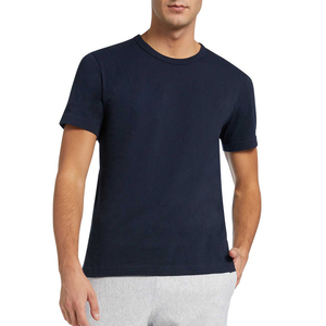 Camiseta de algodón puro informal de nuevo estilo, color azul marino, hecha a medida por OEM Sservice, para hombre, según el deseo y las necesidades del cliente. - Product Image 1