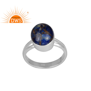 Oval Cut 925 Sterling Fine Silver Women's <b>Ring</b> Jewelry Wholesaler Natural Copper <b>Lapis</b> <b>Lazuli</b> Gemstone Handmade <b>Ring</b> Jewelry - Product Image 1