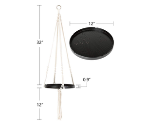 Macramé En Bois Étagère Murale Décorer Tapisserie - Product Image 2