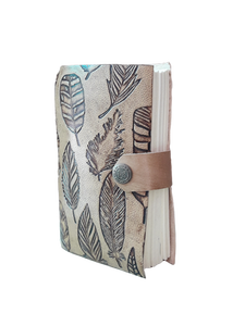 Wholesale Authentic handmade feather embossed with button closure <b>leather</b> <b>diary</b> - Product Image 2