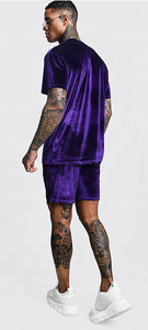 Ensemble t-shirt et short en velours de haute qualité pour homme, vêtements de sport, survêtement d'été, vente en gros, collection 2020 - Product Image 5