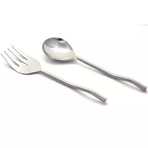 Serveur à salade ou cuillères fabriqué en acier inoxydable, outil de cuisine de bonne qualité, vaisselle de service - Product Image 4