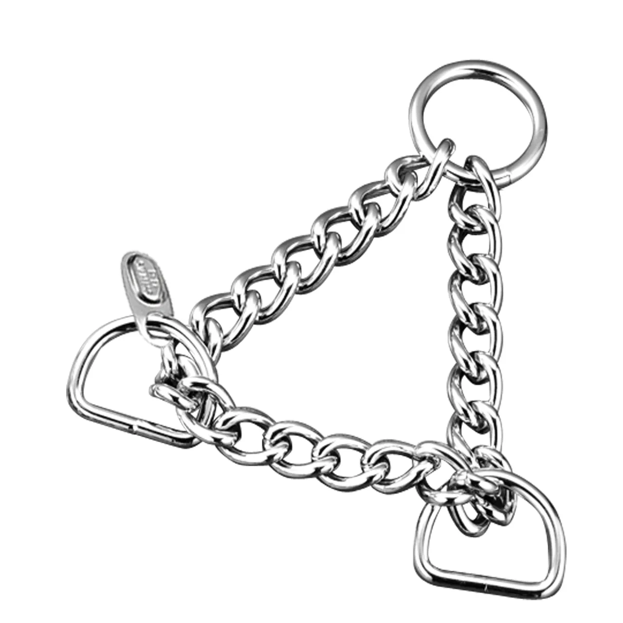 Stainless Steel 304 Triangle Martingale O-ring D-ring Choke Chain Collar For Dog Easy Movement