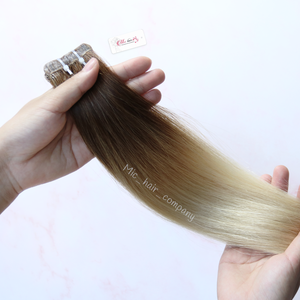 Gran oferta, cabello humano peruano virgen 100% tejido para extensiones de cabello Remy de doble trama de Color Ombre, cinta de peinado fácil en - Product Image 3