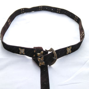 Herold TIGER TOUCH Norwegian Viking Gokstad Belt Cinturón de cuero de caballeros con material de cobre - Product Image 4
