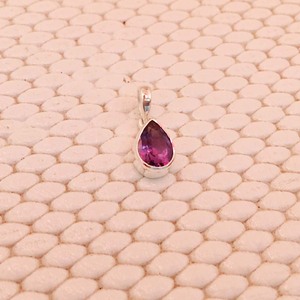 Collier fait main en argent sterling 925 avec pierres précieuses poire améthyste diamant et rubis-bijoux pendentifs pierres précieuses - Product Image 2