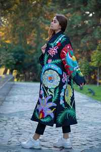 Bohemio abrigo bordado declaración Banjara chaqueta de seda bordado llamativo chaqueta de manga larga - Product Image 3