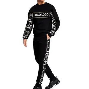 OEM Tùy Chỉnh Fitnesss Sọc Bên Theo Dõi Phù Hợp Với Quần Thể Thao Mens Cotton Polyester Jogger Tracksuit