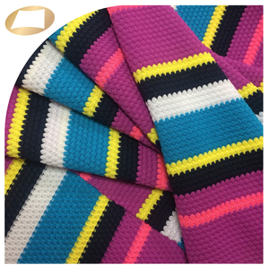 Colorful stripes <b>yarn</b> dyed <b>polyester</b> spandex pineapple fabric for swimwear - Product Image 1