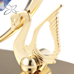 Crystocraft cá nhân nghệ thuật dân gian ủng hộ đám cưới mạ vàng kim loại pha lê thiên nga với cho tinh thể Quà tặng đám cưới - Product Image 5