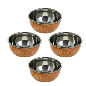Plato de servicio martillado de cobre y acero inoxidable - Product Image 2