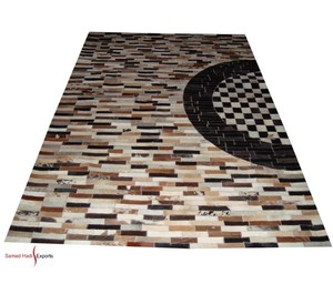 2022ผมบนหนังวัวชั้นพรมและพรม Lugs หนังขนาดใหญ่สำหรับห้องนั่งเล่นห้องนอนโรงแรมล็อบบี้หรูหราพรมหนัง - Product Image 1