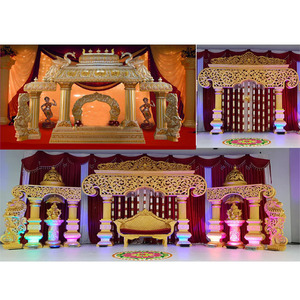 Decoración de Mandap/Escenario para Bodas Tamilas, Mandaps Clásicos de Fibra de Vidrio Ligeros y de Lujo para Bodas Sri Lankesas - Product Image 1
