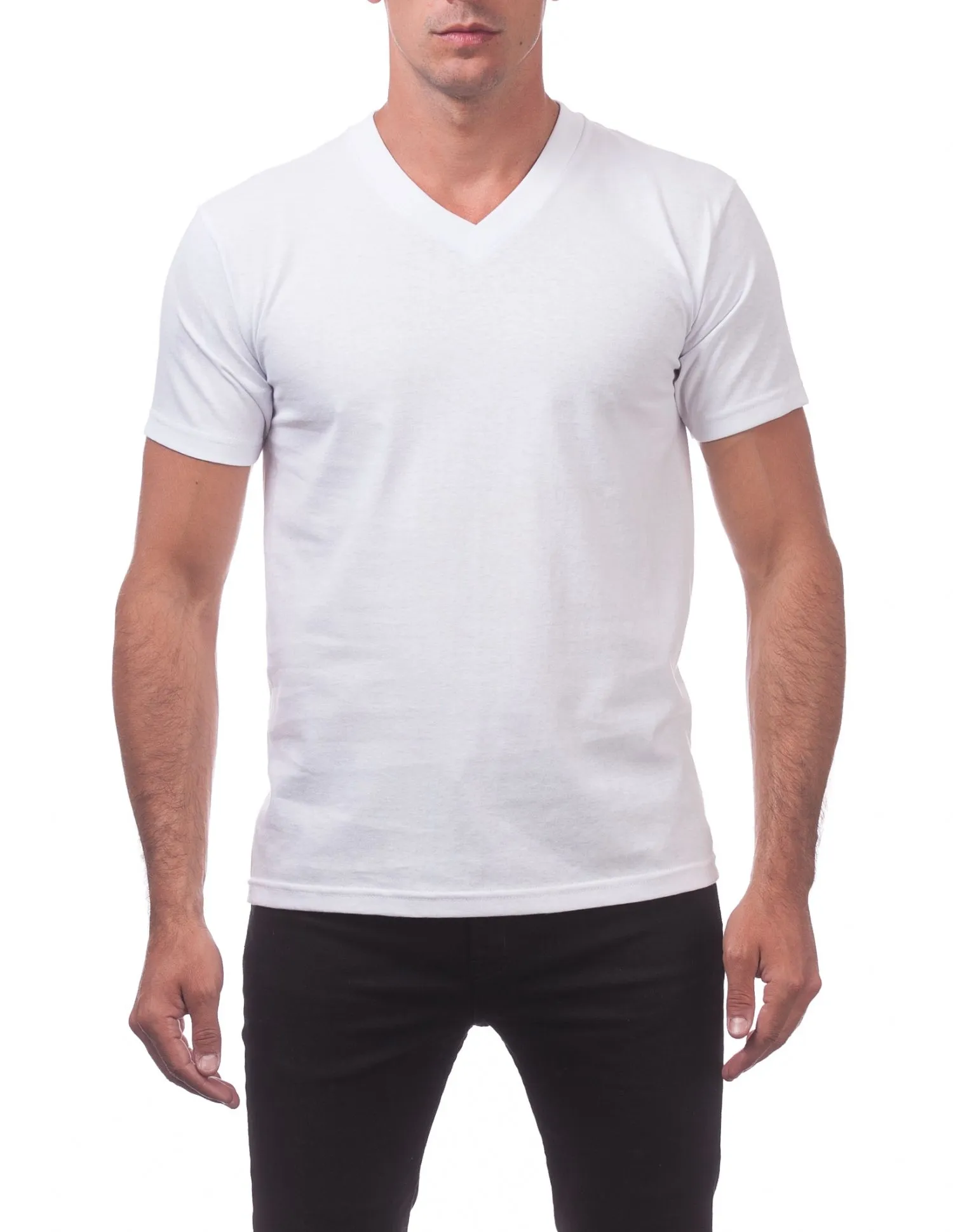 Toptan yüksek kaliteli % 100% organik pamuk erkek V boyun T shirt boş özel V boyun T shirt