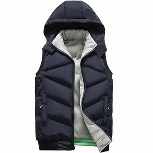 Veste bomber sans manches à capuche zippée en denim imperméable respirant de qualité supérieure, couleur personnalisée, unisexe, pour homme, hiver chaud - Product Image 3
