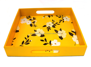 Bandeja de servicio impresa de madera MDF duradera forma rectangular para servir alimentos - Product Image 4
