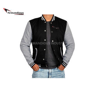 OEM Custom Leather Shoulder Sleeve Bomber <b>Baseball</b> Flight Letterman Varsity <b>Jacket</b> <b>for</b> <b>Men</b> - Product Image 5