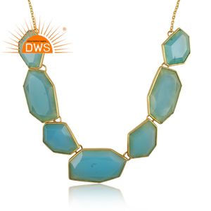 Collier de pierres précieuses en calcédoine naturelle en argent sterling 925 bijoux pour femmes cadeau pour elle - Product Image 2