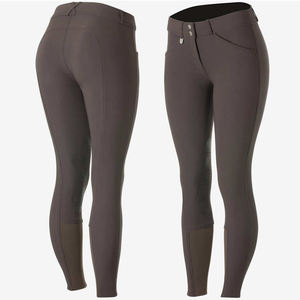 Womens Solid Color Wholesale Customized <b>Equestrian</b> Tights Strong Breathable Anti Pilling Spandex Bottom Ladies Fitted <b>Leggings</b> - Product Image 3