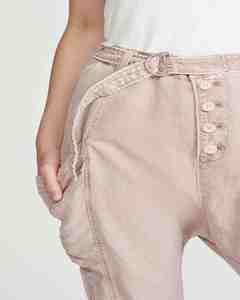 Femmes été décontracté écologique 100% coton pantalon pantalon couleur unie toile confortable ajustement plat avant expédition rapide via - Product Image 5