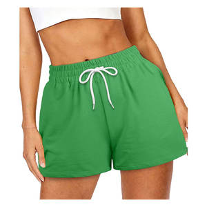 Pantalones cortos de sudor de verano de cintura alta para mujer, logotipo bordado impreso personalizado, pantalones cortos calientes de algodón y poliéster de alta calidad de talla grande - Product Image 5