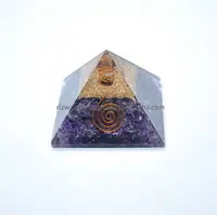 אמטיסט אנרגיית האורגון פירמידת סיטונאי נחושת אבק האורגון פירמידת