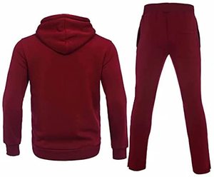 ชุดเสื้อฮู้ดผ้าหนาสำหรับผู้ชาย,ชุดวอร์มเสื้อฮู้ดแบบดึงเชือกหนา2ชิ้นสำหรับฤดูใบไม้ร่วง - Product Image 3