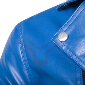 <b>Men's</b> Slim Fit High Quality Leather <b>Jacket</b> New Arrival Fashionable Hooded Stand Collar for Winter and Spring Canvas Fabric - Product Image 3
