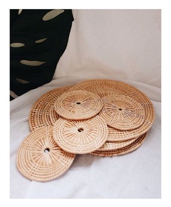 En Rotin artisanat Napperons Et Thé Café Verres Set Et En Osier Floral Plaque Chargeur Napperon Ensembles 99 Or Données - Product Image 4
