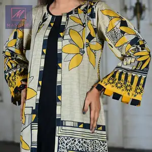 Colección Premium de Verano 2022, Kurti Amarillo de Algodón de Alta Calidad Estilo Indio para Mujer, con Estampado Digital Interior, para Fiestas - Product Image 5