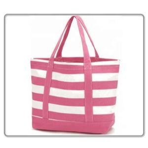 Premium Quality Women's for Striped <b>Beach</b> <b>Tote</b> <b>Bag</b> Custom Logo Canvas Cotton Lining Two Handles Printed Design Bucket - Product Image 1