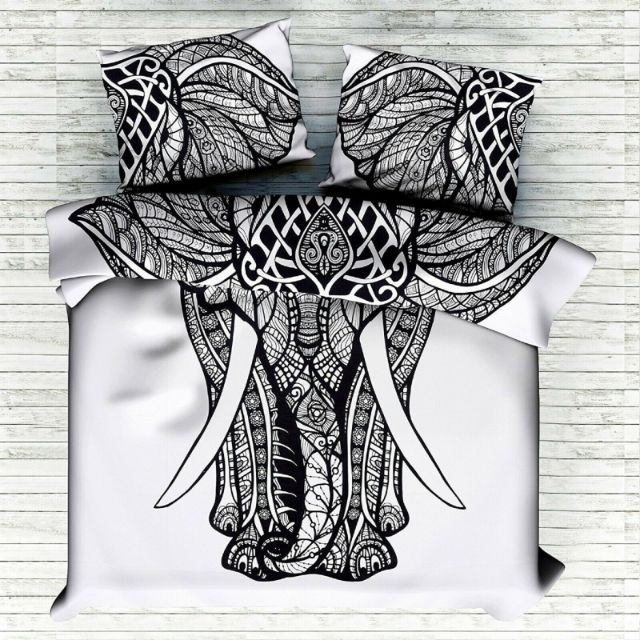 Индийская Мандала слон постельное белье богемное Постельное белье хлопковое одеяло пододеяльник с наволочкой индийский пододеяльник
