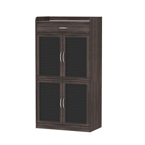 6 Tier 1 Cajón 1 Estante en la esquina curva superior para gabinete de almacenamiento de seguridad Zapatero Caja de zapatos de madera Hecho en Malasia 2514 - Product Image 3