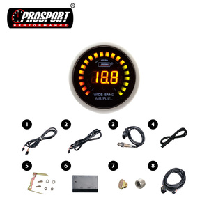 52 Mét không khí nhiên liệu tỷ lệ đo Kit AFR Meter kỹ thuật số hổ phách băng rộng LED Auto O2 cảm biến - Product Image 4