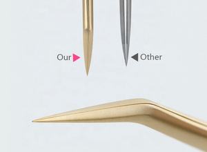 Pince à épiler d'extension de cils de volume à pointe en fibre de logo personnalisé Pince à cils de marque privée avec caractéristiques de haute visibilité - Product Image 2