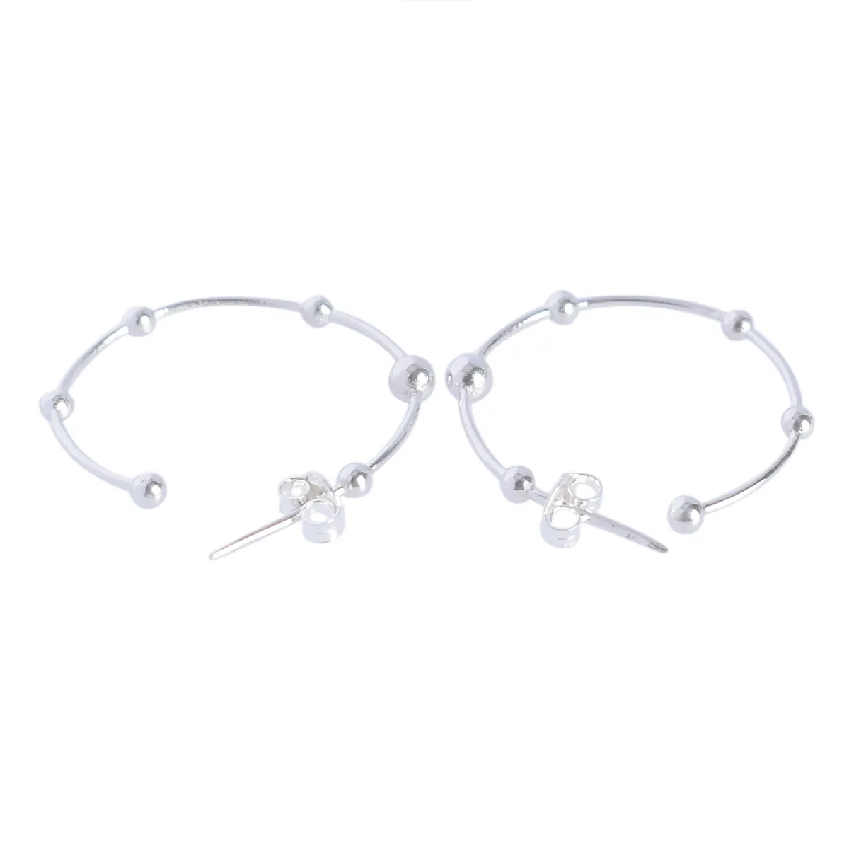 Solid 925 Sterling Silver Plain Hoop Earrings Top Wholesaler Latest Collection Fine Jewelry in Lowest Price Manufacturer