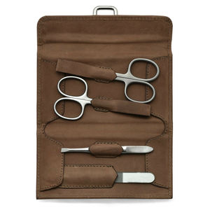 Ensemble de manucure 4 pièces avec étui en cuir vintage, service OEM, ciseaux à ongles personnalisables, étui en cuir, ciseaux à ongles pas chers - Product Image 1