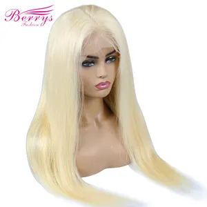 Berryys — perruque péruvienne naturelle, cheveux lisses, blond, 13x4, Lace Frontal Wig, 150% 613, à la mode